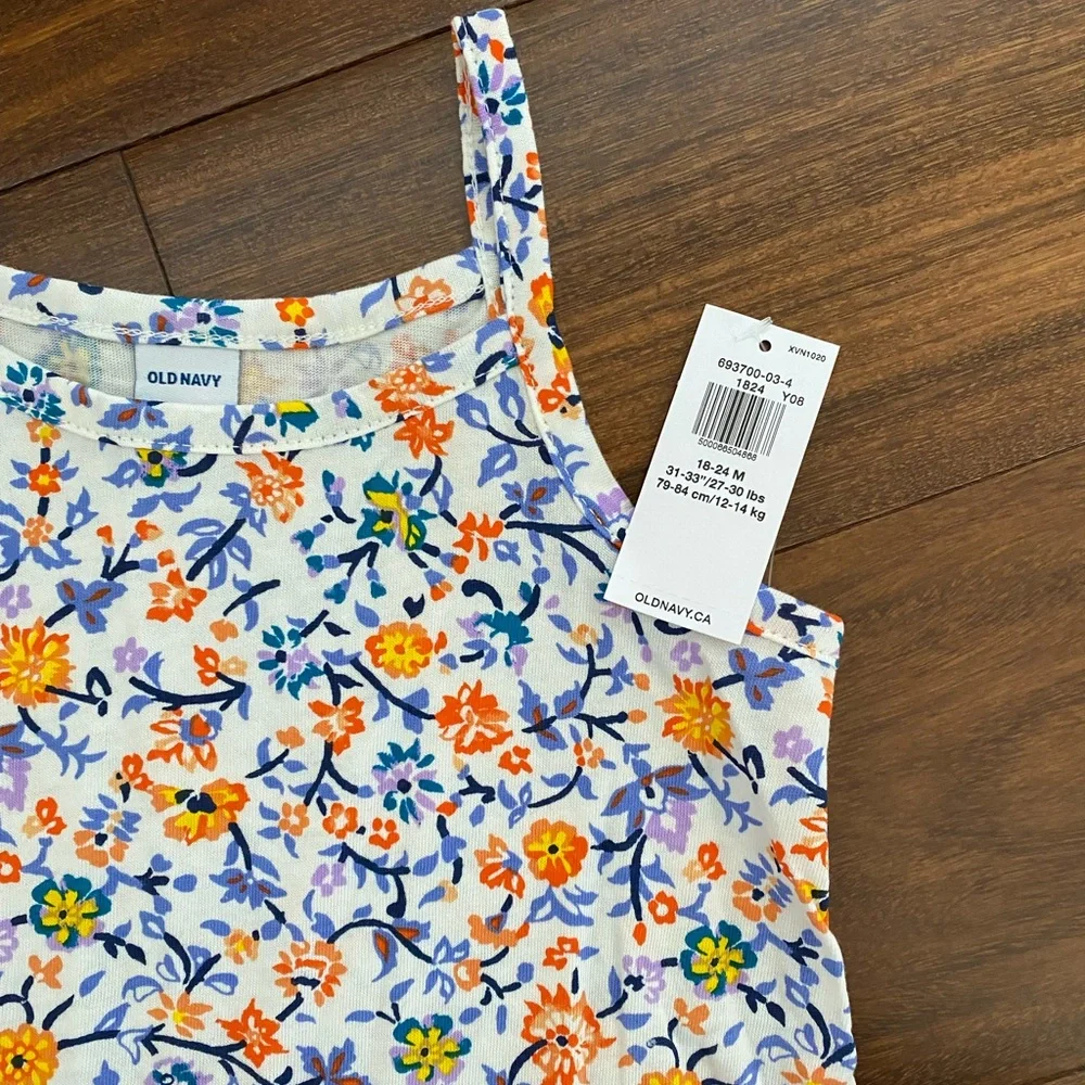 BNWT Old Navy Coral and Floral Kids Dress Duo - Picture 3 of 3